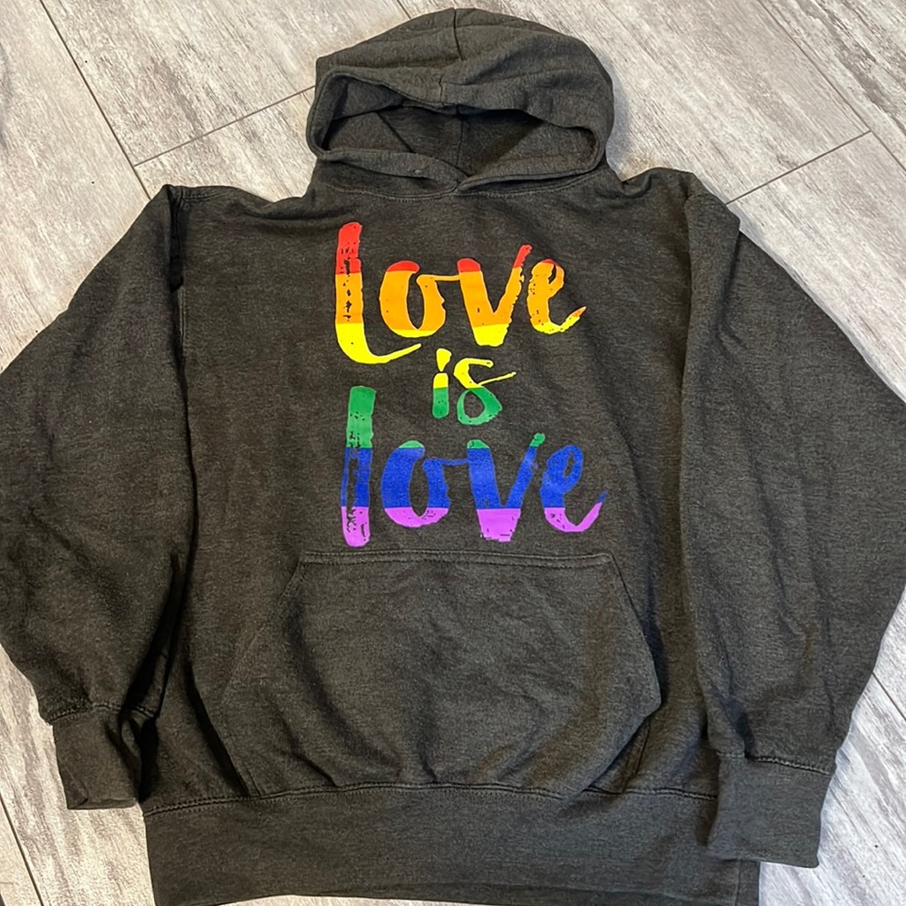 Love is Love 🌈♥️ Charcoal Gray Sweatshirt- Adult M
